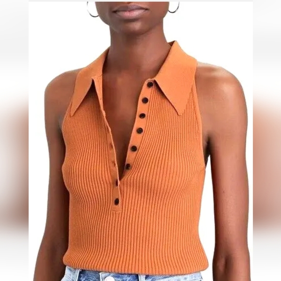 New A.L.C.Asher cropped ribbed-knit top size M - Picture 2 of 6